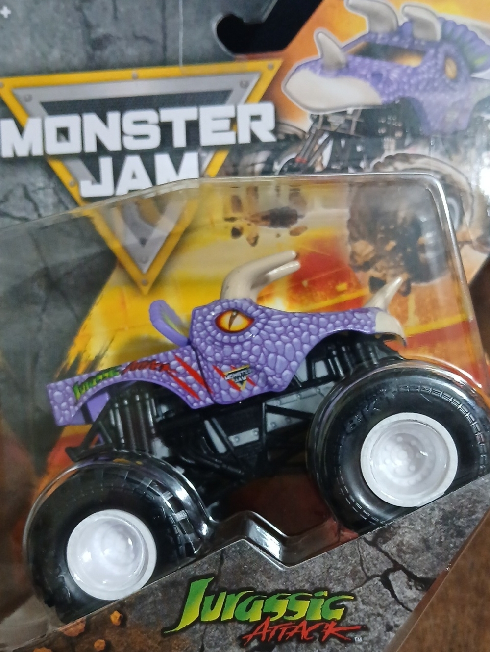 Jurassic Attack Purple Monster Jam Truck Toy